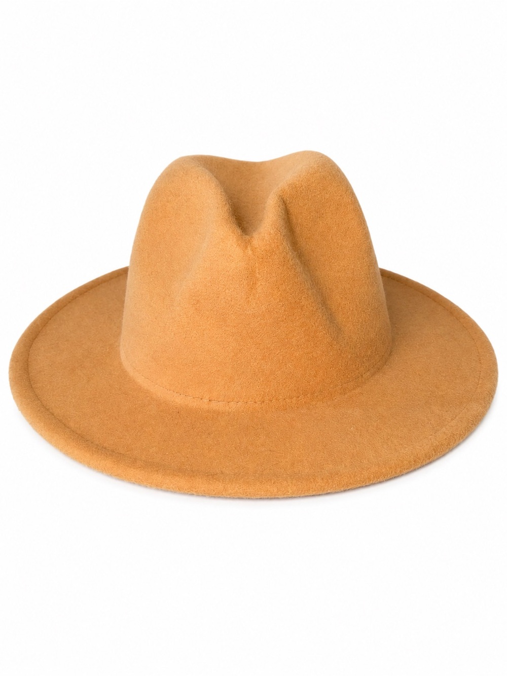 Wool Felt Fedora Hat - Camel